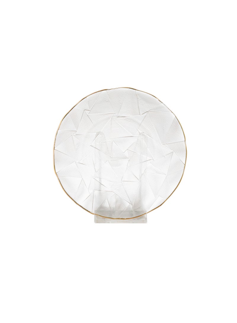 MIXDE A Set Of 6 Glass Dessert Plates With A Metal Stand, The Plate ClearnRound Size - Image 3
