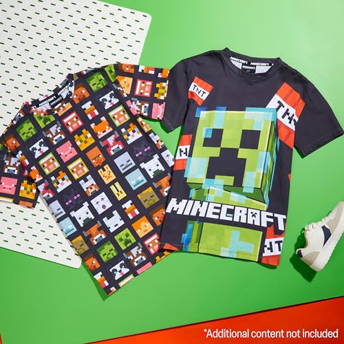 Minecraft Boys Crew Neck T-Shirts, Soft Breathable Material Pack of 2 Boys Gifts (Black/Multi, 9-10 Years) - Image 2