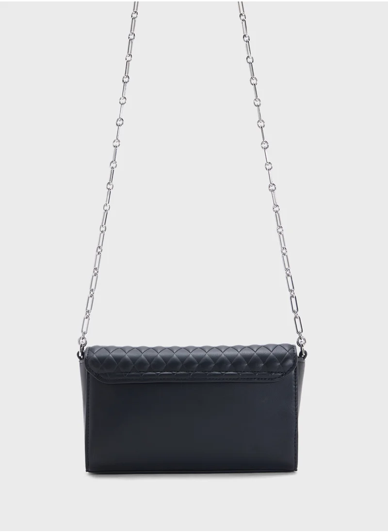 CALVIN KLEIN MINI QUILT CROSSBODY BAG WITH CHAIN