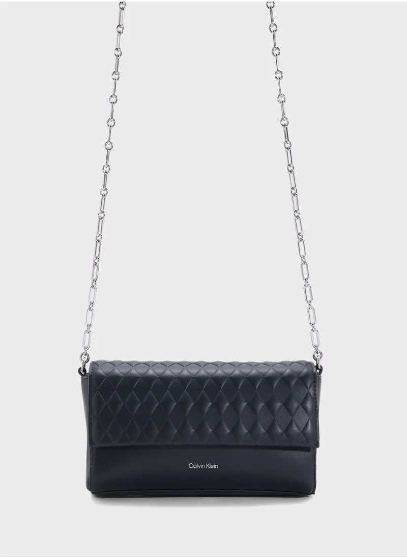 CALVIN KLEIN MINI QUILT CROSSBODY BAG WITH CHAIN