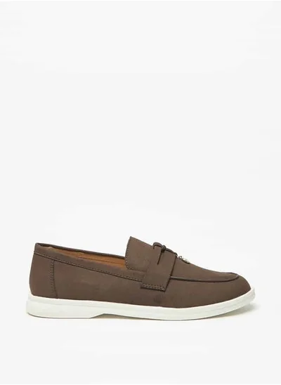 Celeste Women's Solid Slip-On Loafers with Charm Detail