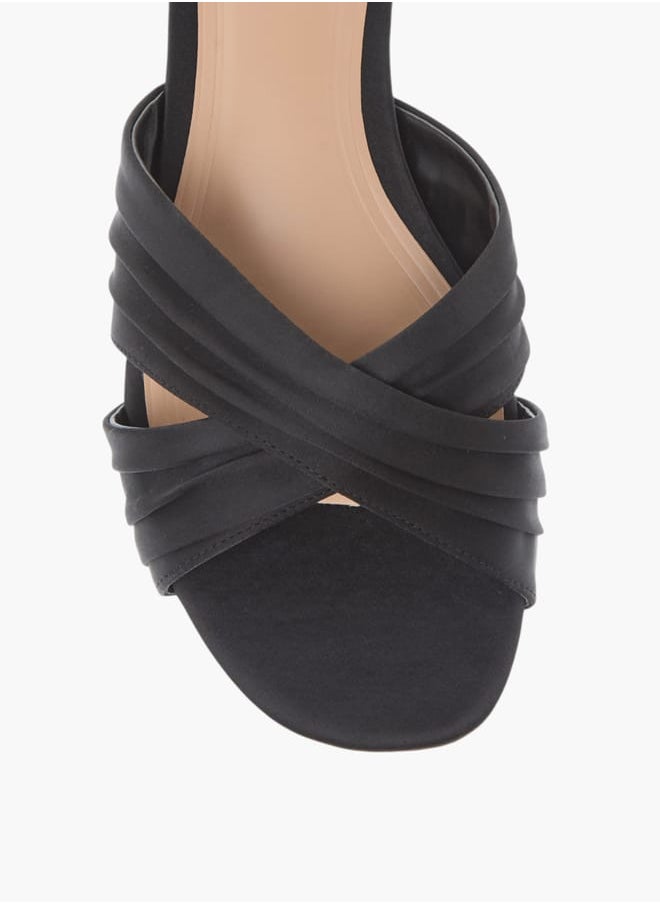 Celeste Womens Textured Cross Strap Slip-On Sandals  - Image 2