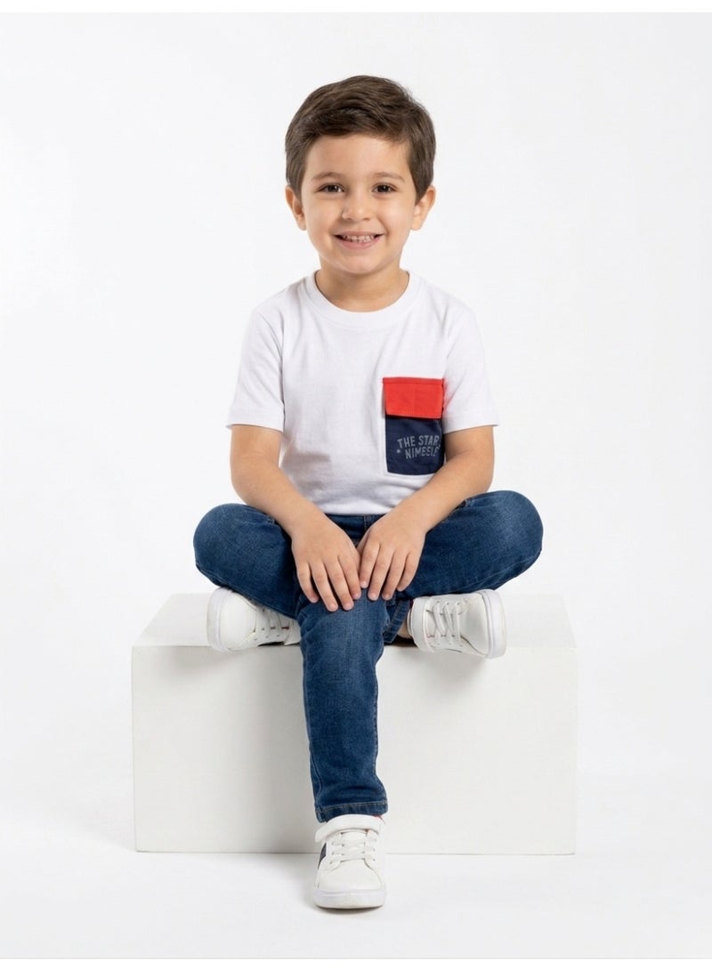 BEBO Boys' plain short-sleeved t-shirt, comfortable and stylish - Image 1