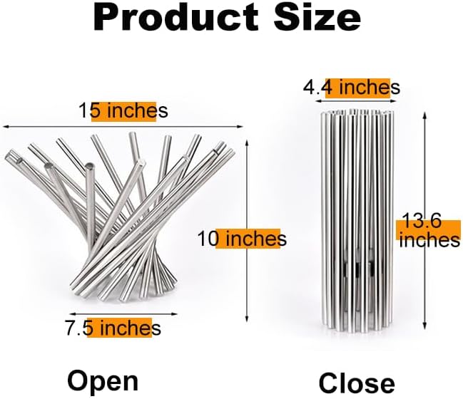 MORDEN MS وعاء فواكه لمطبخ الطاولة سلة فواكه كبيرة من الفولاذ المقاوم للصدأ حامل فواكه دوار لقطعة مركزية على الطاولة وعاء فواكه زخرفي حديث حامل فواكه تخزين منظم مبتكر للديكور المنزلي - Image 3
