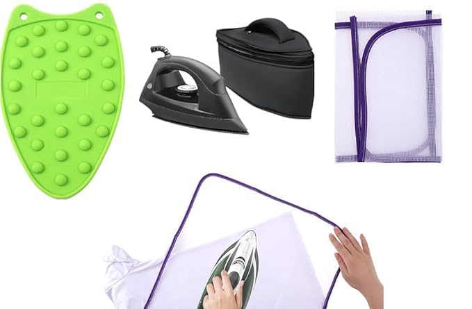 ARYAVART ARYAVART IRON COVER Silicone Iron Rest Pad Iron Storage Carry Case With Handle and Zipper Closer Ironing Scorch Mesh Cloth Protective Iron Storage Pouch Iron Mat Fabric Protect From Ironing  - Image 1