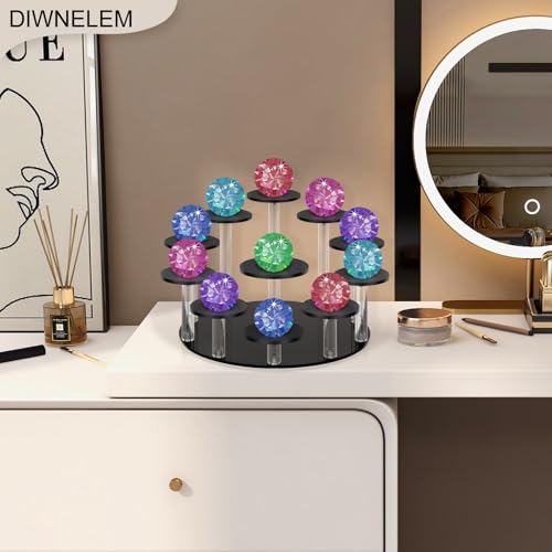 DIWNELEM Round Jewelry Stand Acrylic Display Riser Stands Dessert Tower Display Tower for Watch,Jewelry,Rings,Earrings,Mini Figurines,Cupcakes(Black,11Tier) - Image 5
