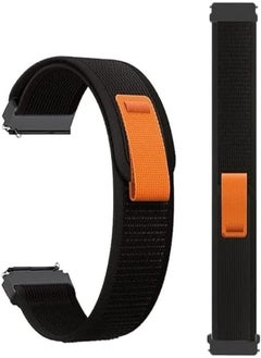20mm Trail Loop Strap Compatible with Samsung Watch 6 Classic 47/43mm (Black & Grey)