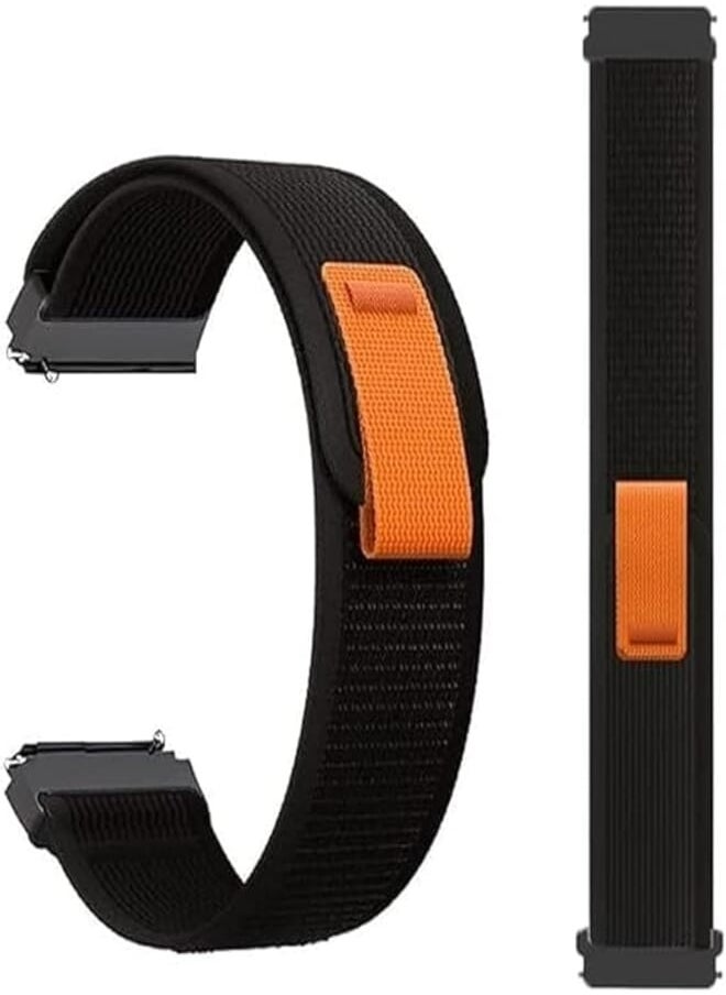 Generic - 20mm Trail Loop Strap Compatible with Samsung Watch 6 Classic 47/43mm (Black & Grey) - Image 1