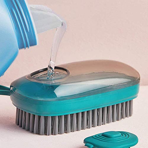 KPNG Laundry Cleaning Brush Household Hard Wool Shoes Washing Tools Kitchen Pot Dish Automatic Liquid Addition Brush Green (Pack of 1, Green) - Image 3