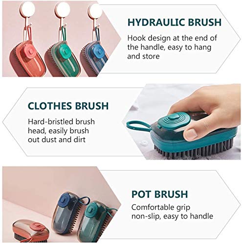 KPNG Laundry Cleaning Brush Household Hard Wool Shoes Washing Tools Kitchen Pot Dish Automatic Liquid Addition Brush Green (Pack of 1, Green) - Image 5