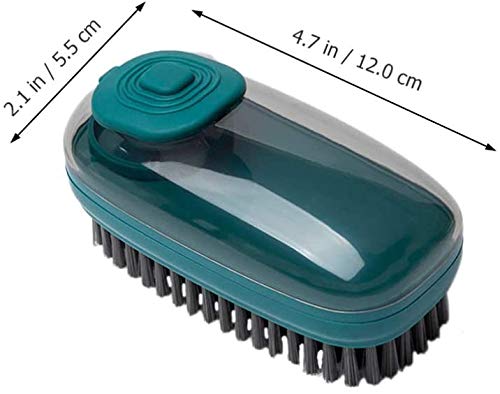 KPNG Laundry Cleaning Brush Household Hard Wool Shoes Washing Tools Kitchen Pot Dish Automatic Liquid Addition Brush Green (Pack of 1, Green) - Image 4