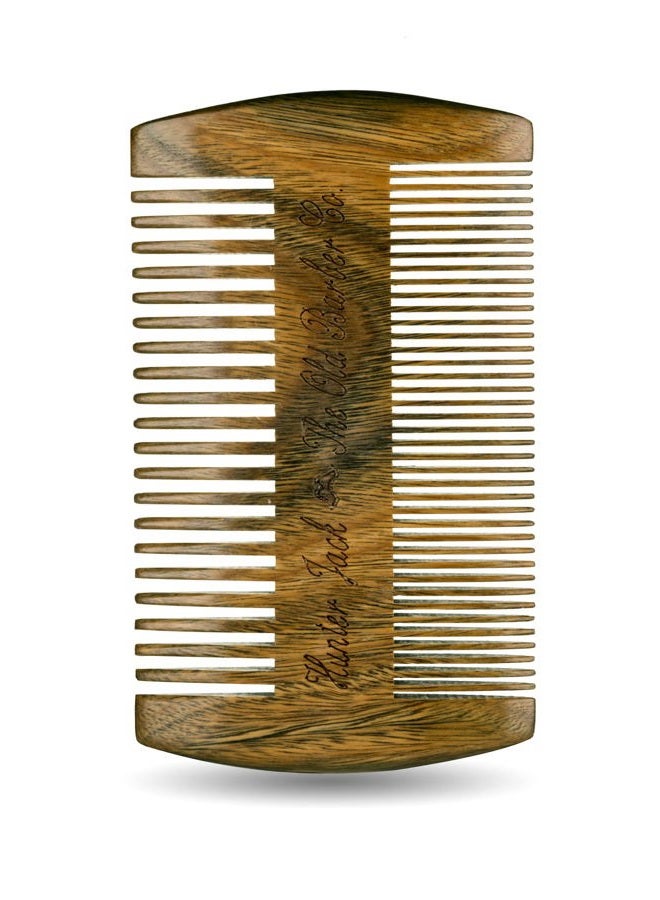Hunter Jack Sandalwood Beard Comb for Men - Handmade Beard & Mustache Comb - Premium Wooden Comb - Mens Comb with Fine & Wide Tooth - Pocket Combs for Men - Wood Comb in PU Leather Case by Hunter Jack - Image 4
