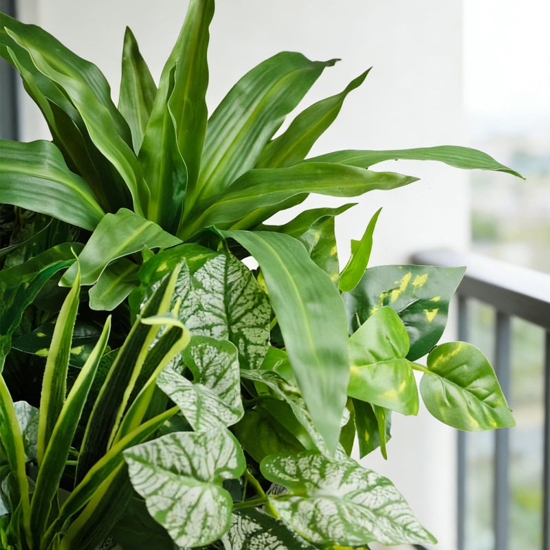 Cherica Artificial Plants for Outdoors Faux Greenery Leaves UV Resistant Realistic Plastic Large Bunches Shrubs Bushes with Stems, Fake Plants Decor Outdoor for Front Porch Door Patio Garden Yard, 9Pcs - Image 2