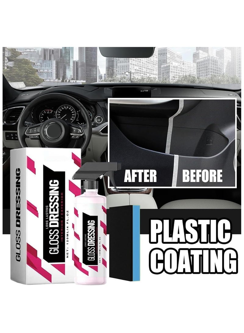 SYOSI Gloss Dressing for Plastic, Gloss Dressing for Detailing,  Car Interior & Exterior Cleaner, Gloss Dressing for Floor Mats, Trim & Tire Dressing - Restore Faded Plastics, Buff for Shine (1Pcs) - Image 2