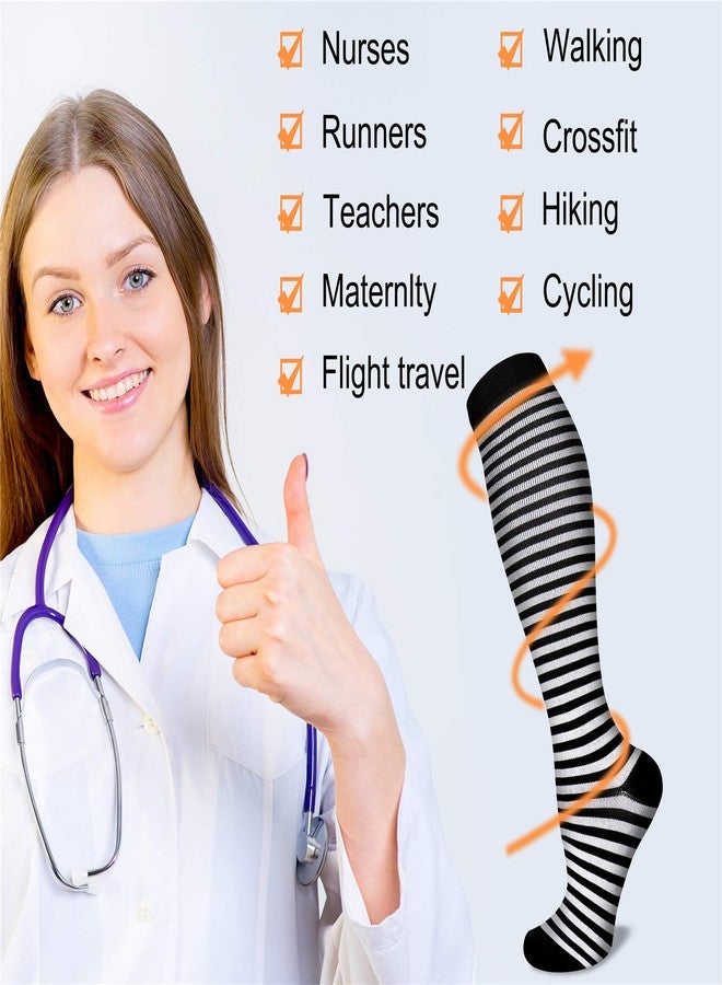 أفضل جوارب ضغط طبية 15-20 ملم زئبق، للنساء والرجال - رياضية، للرضاعة، لعلاج الدوالي، للسفر - أسود، أبيض، رمادي - صغير/متوسط - Image 4