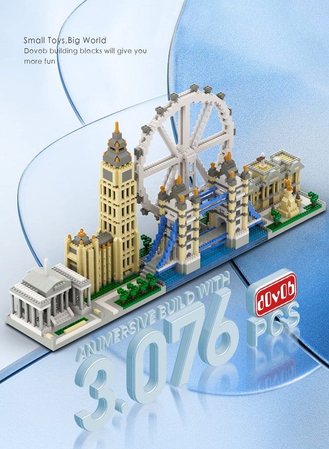 dOvOb Architecture London Skyline Collection Micro Mini Blocks Set Model Kit and Gift for Kids and Adults (3076 Pieces) - Image 4