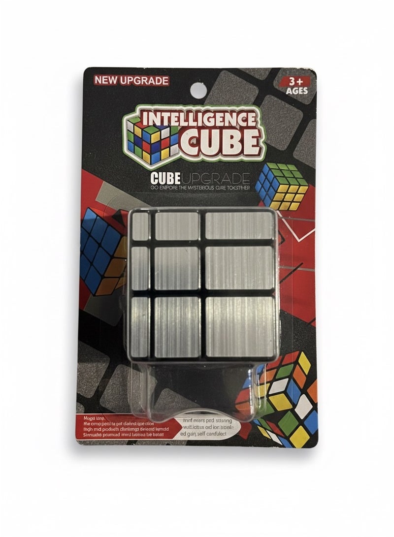 Intelligence cube / small Rubik's cube (3×3) with a silver design