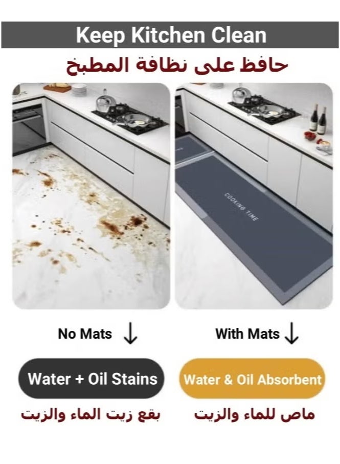 Kitchen Mat, Non-Slip & Waterproof, Anti-Fouling Absorbent Rug, Easy to Clean & Durable, Formaldehyde-Free Material, Trendy Pattern Floor Mat for Kitchen, Laundry, Office & Home Use (Contemporary Design)  - Image 5