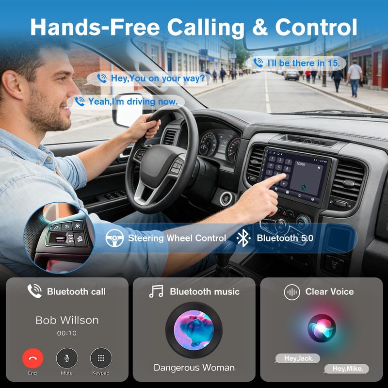 Junsun 5G WiFi Car Stereo for Dodge Ram 1500 2500 3500 2013-2019, Wireless CarPlay/Android Auto,9" HD IPS Display Support Cargo Rearview GPS DSP RDS BT AM/FM Auto AC 2GB+32GB ROM - Image 5