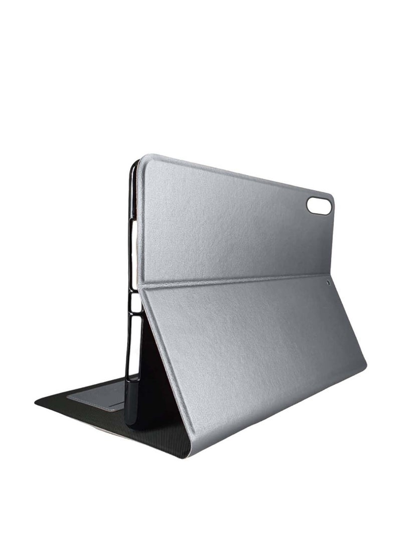 Cat - Cot PU Leather With Card Holder Flip Case Cover For Apple iPad Air 13 5G 2024 13 Inch Silver Grey - Image 2