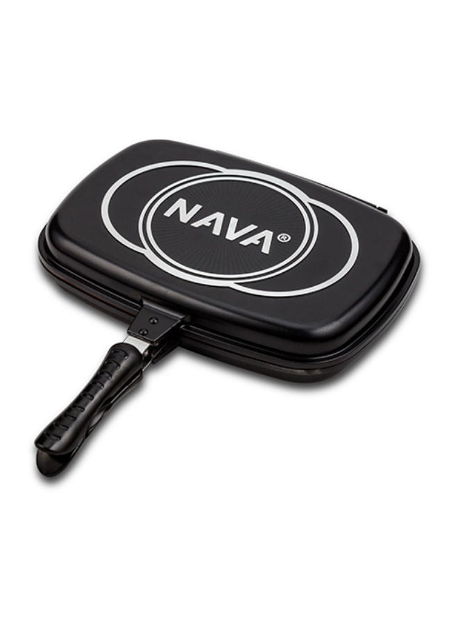 NAVA Die Cast Aluminium Double Grill Pan "Funtzio" With Nonstick Stone Coating -Black - Image 1