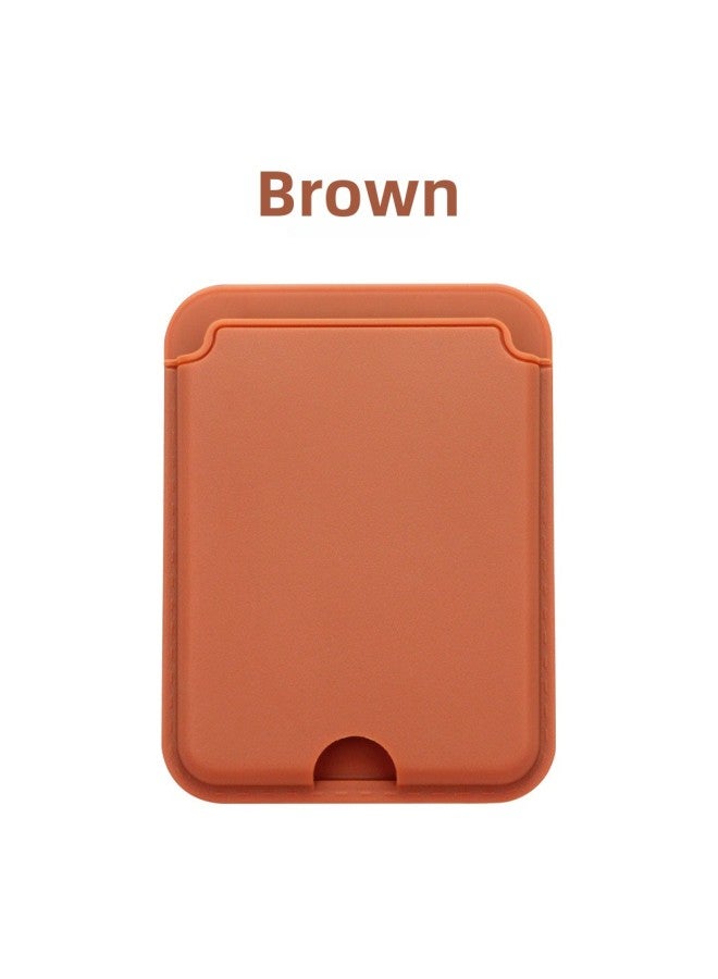 For Imitation Apple Original TPU Card Set Mobile Phone Card Stickers Multi-card Bus Access Control Bank Card Bag Stickers Lo-Color:Light Brown-Dimensions:Standard  - Image 1
