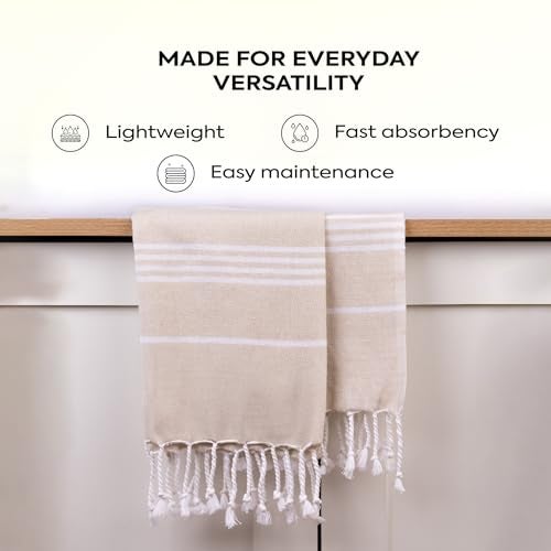HABER Extra Large 100% Cotton Bath Towel, Size 94 X 178 cm, Quick Absorption and Faster Drying Towel – Ideal for Bath, Beach, Travel, Pool, Yoga (Pack of 1, XL Size, Beige) - Image 3