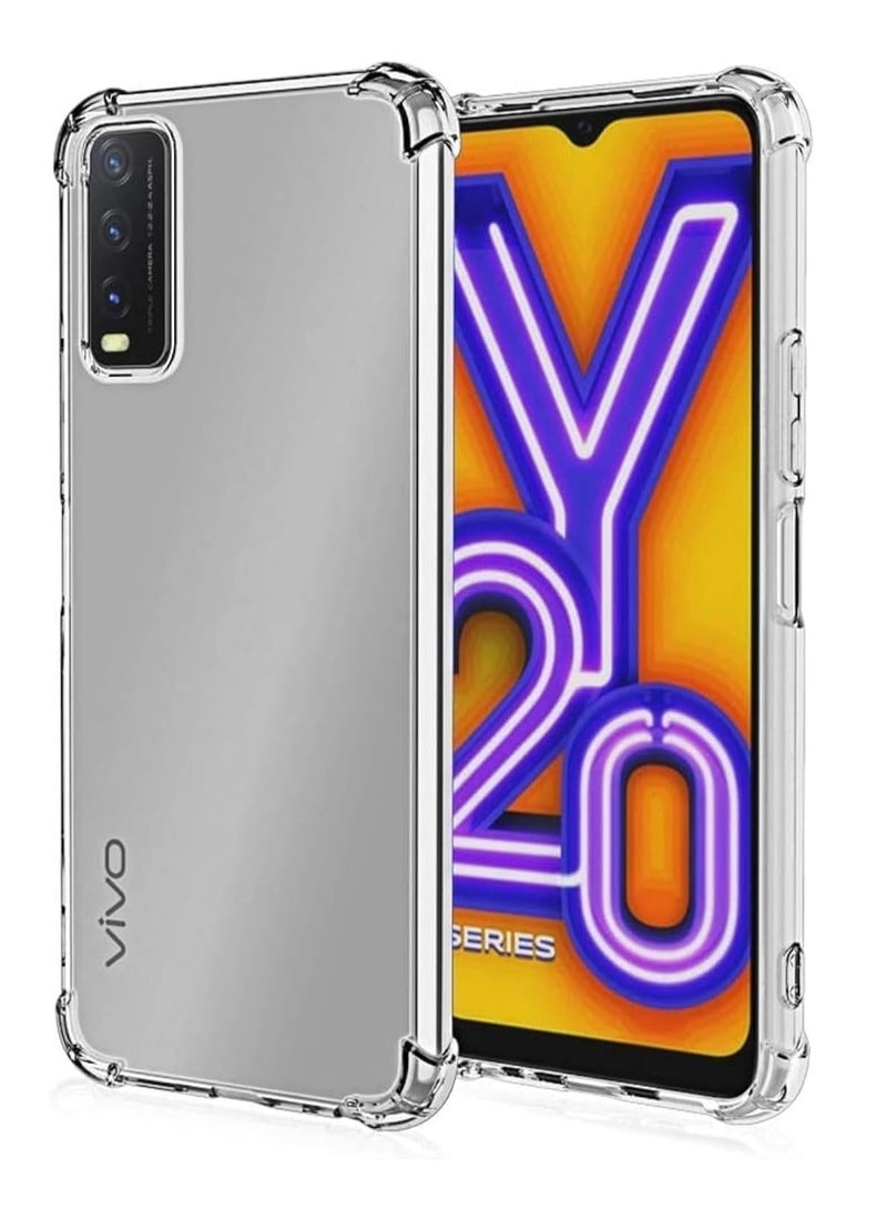 MUNTAQI New Bumper Case Compatible With VIVO Y20, Soft TPU Silicone Clear Transparent Shockproof Case Cover, Ultra-Thin Protective Bumper Shell for VIVO Y20 – Durable and Scratch-Resistant, Lightweight Design - Image 1