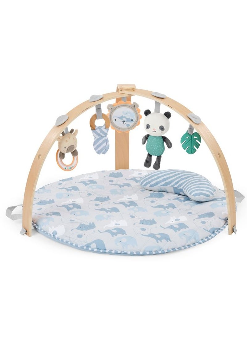 ingenuity Cozy Spot Reversible Duvet Activity Gym - Elephant March – For Ages 0–12 Months - Image 1