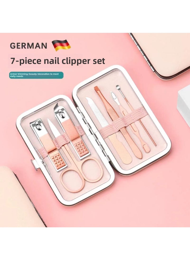 Goolsky - 7-Piece Stainless Steel Manicure & Pedicure Set - Professional Nail Cutter/Care Kit with Toenail Clippers, Scissors, and Cuticle Trimmer - Includes Grooming Tools for Home or Travel - Image 1