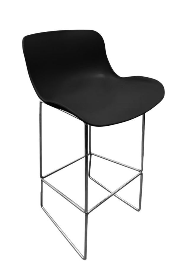 Generic High Stool for Office, Lobby, Clubs, Bars, Reception, Bar Stool with Steel Legs, Black