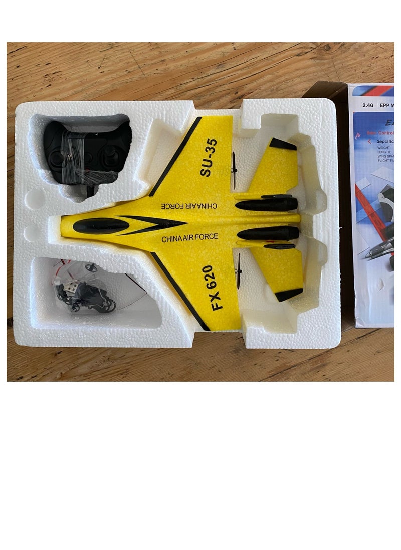 AROAQ DIY RC Plane Toy 620 blue1 battery Remote Control Airplane DIY Fixed Wing Aircraft  - Image 4