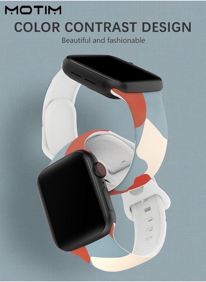 Motim - Morandi Color Sport Bands Compatible with Apple Watch Band 42mm 44mm 45mm 49mm for Women/Men Waterproof Soft Silicone Replacement Strap Accessories for iWatch Ultra SE Series 8/7/6/5/4/3/2/1 - Image 1