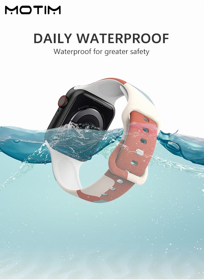 Motim - Morandi Color Sport Bands Compatible with Apple Watch Band 42mm 44mm 45mm 49mm for Women/Men Waterproof Soft Silicone Replacement Strap Accessories for iWatch Ultra SE Series 8/7/6/5/4/3/2/1 - Image 1