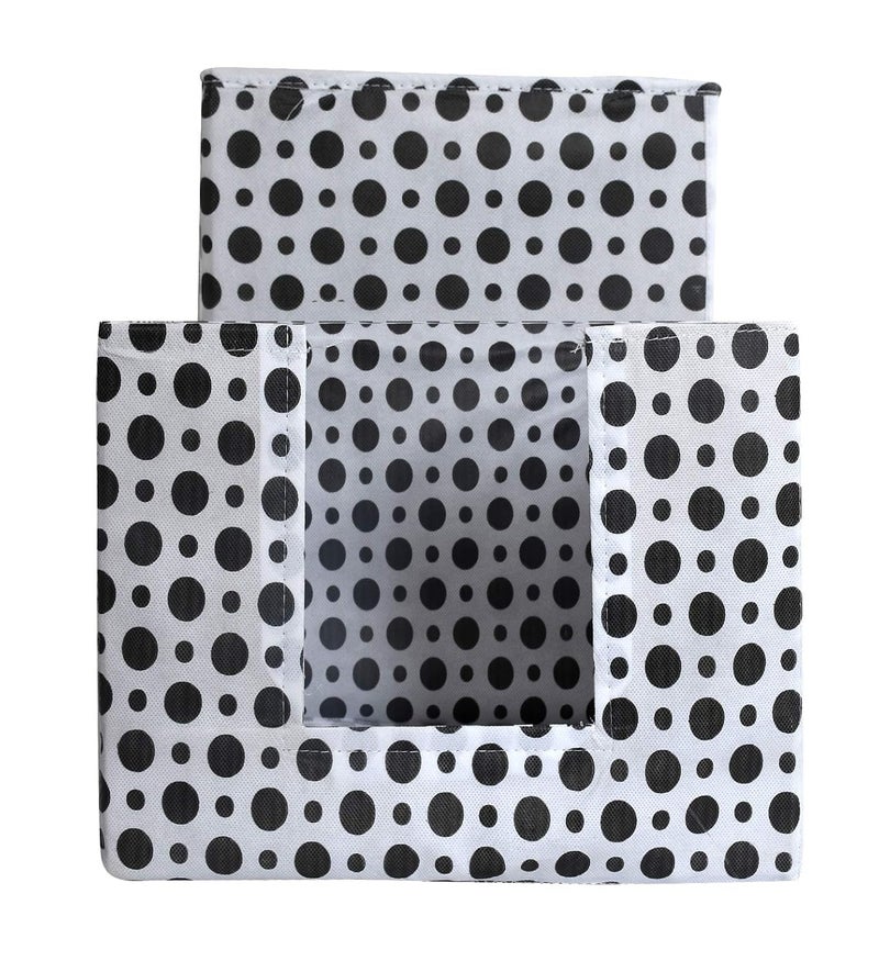 Kuber Industries Dot Print NonWoven Shirt Stacker Closet Organizer Shirts and Clothing Organizer With Handle Black WhiteKUBMART16078 - Image 5