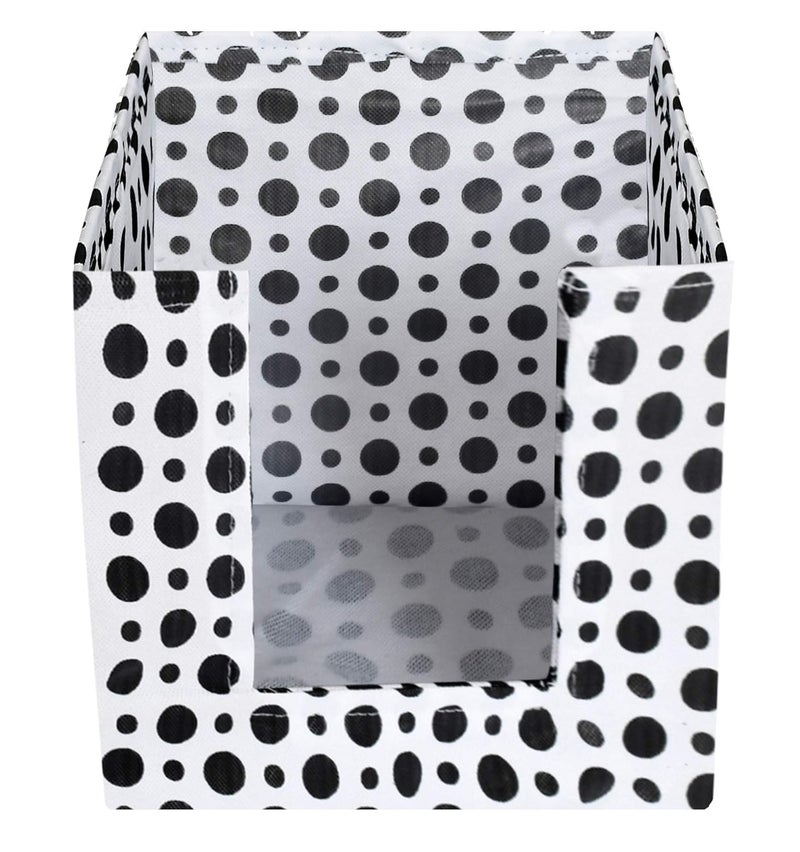 Kuber Industries Dot Print NonWoven Shirt Stacker Closet Organizer Shirts and Clothing Organizer With Handle Black WhiteKUBMART16078 - Image 4