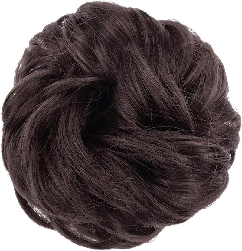 MORICA 2PCS Messy Hair Bun Extensions Curly Wavy Messy Synthetic Chignon Hairpiece Scrunchie Scrunchy Updo Hairpiece for women. - Image 2