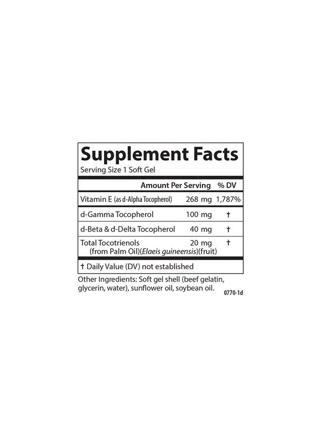 Carlson - E-Gems Elite, 400 IU Vitamin E with Tocopherols & Tocotrienols, Heart Health & Optimal Wellness, Antioxidant, 60 soft gels - Image 4