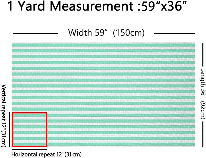 Mint Green Striped Fabric By the Yard Simple Horizontal Stripes Upholstery Fabric for Kids Teens Adults | Modern Abstract Striped Decorative Fabrics Minimalists Geometric Lines DIY Art,5 Yards - Image 2