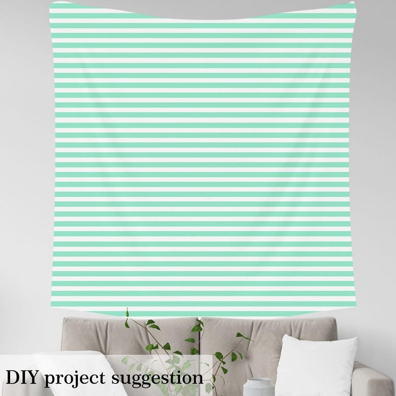 Mint Green Striped Fabric By the Yard Simple Horizontal Stripes Upholstery Fabric for Kids Teens Adults | Modern Abstract Striped Decorative Fabrics Minimalists Geometric Lines DIY Art,5 Yards - Image 3
