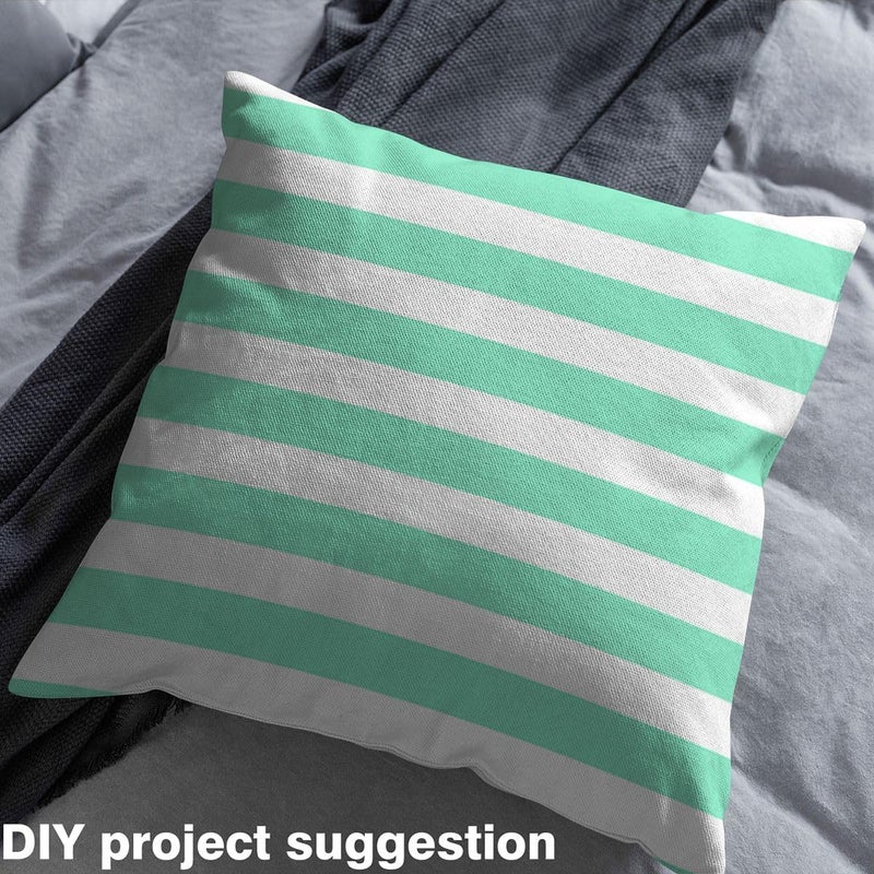 Mint Green Striped Fabric By the Yard Simple Horizontal Stripes Upholstery Fabric for Kids Teens Adults | Modern Abstract Striped Decorative Fabrics Minimalists Geometric Lines DIY Art,5 Yards - Image 4