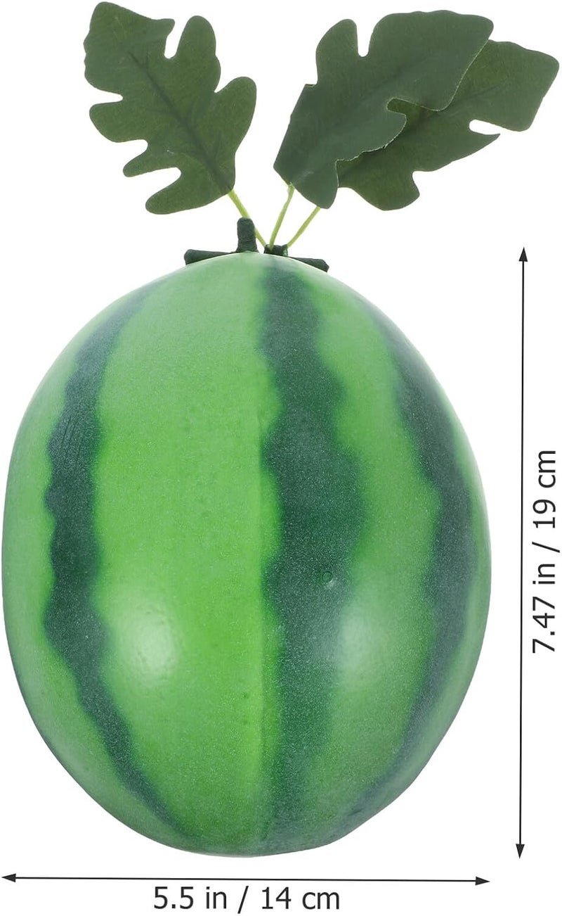 DECHOUS Artificial Watermelon Foam Fruit Model Simulation Faux Watermelon Photo Prop for Home Decor Educational Display and Photography Accessories Leaf Design - Image 2