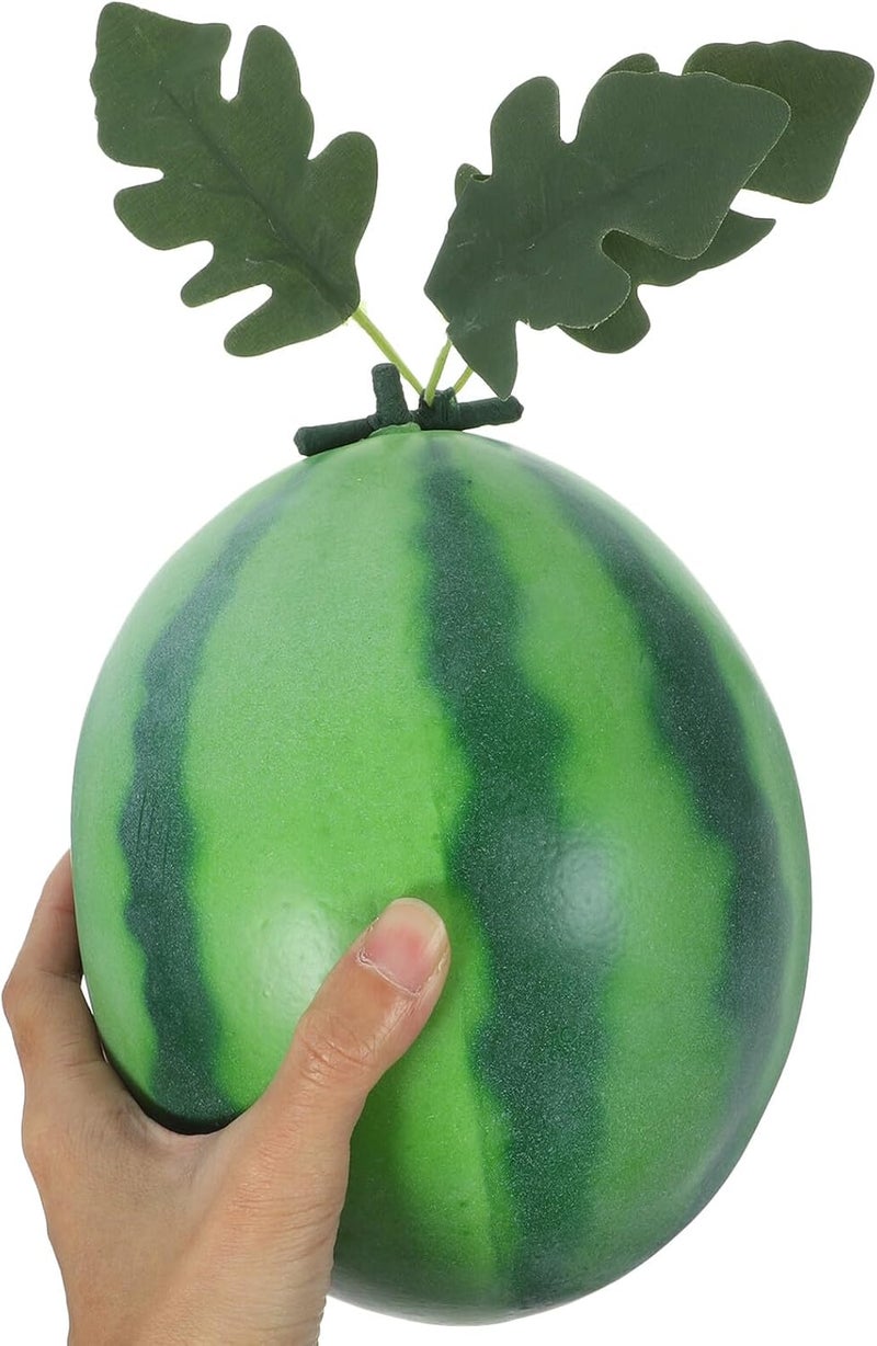 DECHOUS Artificial Watermelon Foam Fruit Model Simulation Faux Watermelon Photo Prop for Home Decor Educational Display and Photography Accessories Leaf Design - Image 4