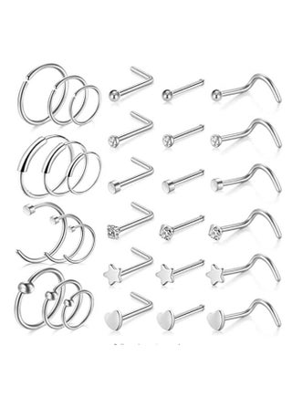 30PCS 20G Nose Rings Hoop for Women and Men Stainless Steel L Shaped Nose Studs 8mm Hoop Nose Piercings Jewelry - pzsku/Z0525A55F49B4F4858BA0Z/45/1745808907/27ebd3ff-cb79-439f-a67a-bc36805f642e