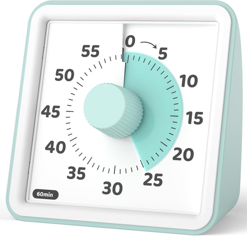 LIORQUE Visual Timer for Kids, 60 Minute Visual Countdown Timer Clock for kids Pomodoro Timer for Classroom Teaching Cooking - Image 1