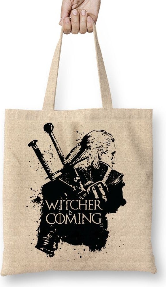 Baskı Dükkanı Print Shop Witcher Is Coming Tote Bag Long Handle
