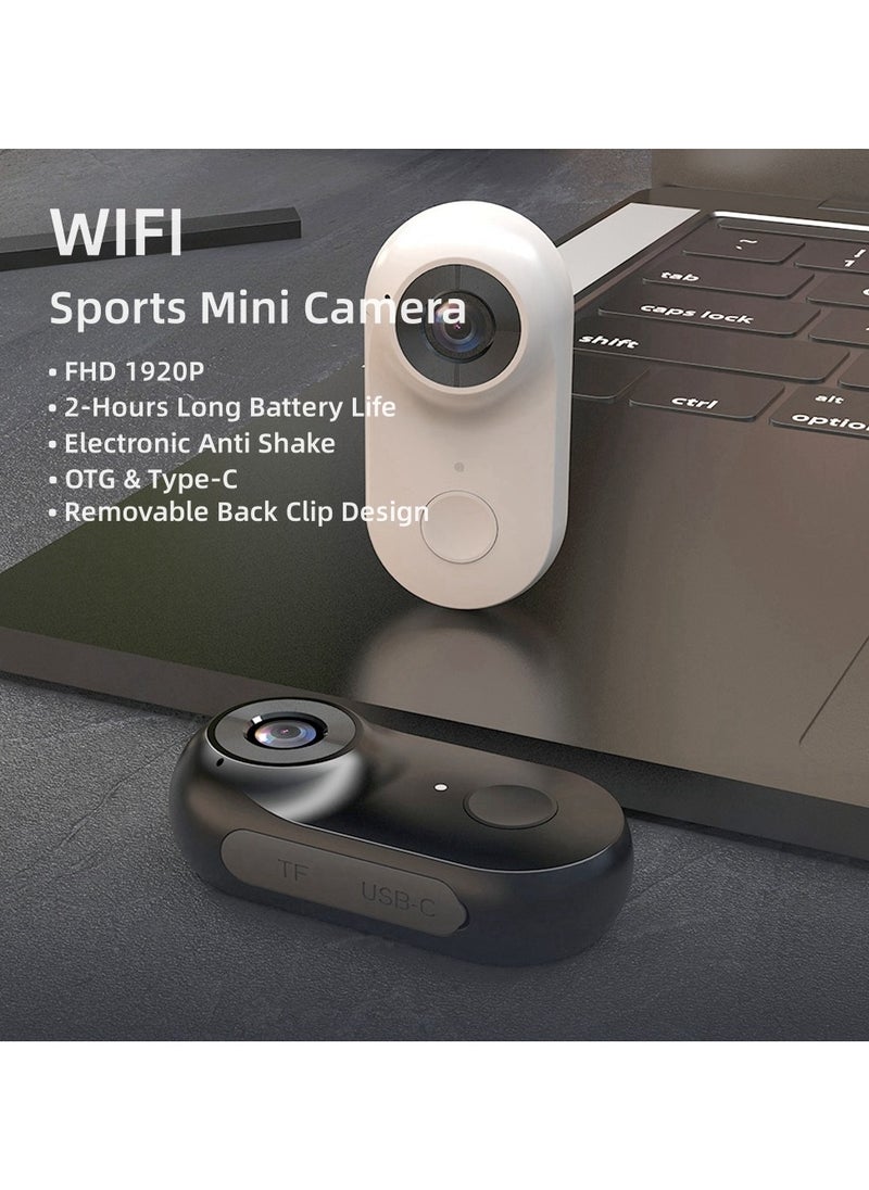 Soofam Action Camera Mini Sports Camera with Back Clip for Sports Bicycle 1920P*1080P White  - Image 2