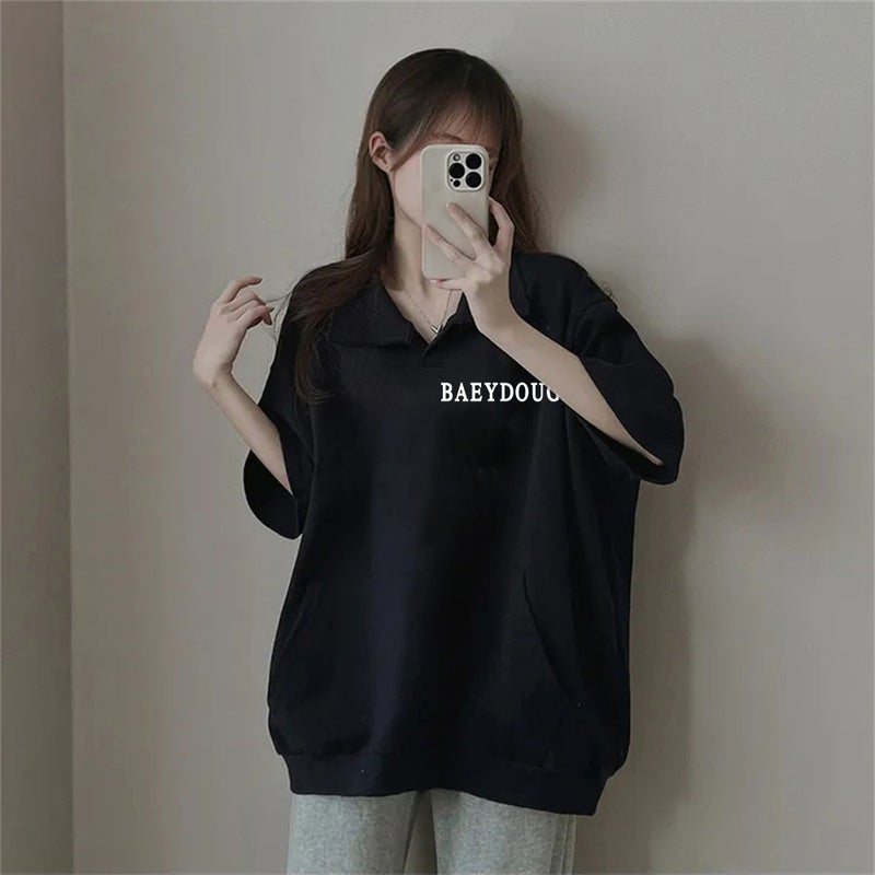Manufacturers American Korean Fashion Brand T-Shirt Short Sleeve Women'S Plus Size Handsome Ins Fashion Unique Summer Color Contrast - Image 1