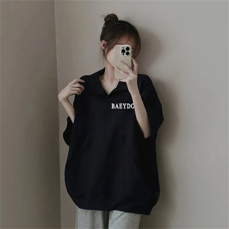 Manufacturers American Korean Fashion Brand T-Shirt Short Sleeve Women'S Plus Size Handsome Ins Fashion Unique Summer Color Contrast - Image 3