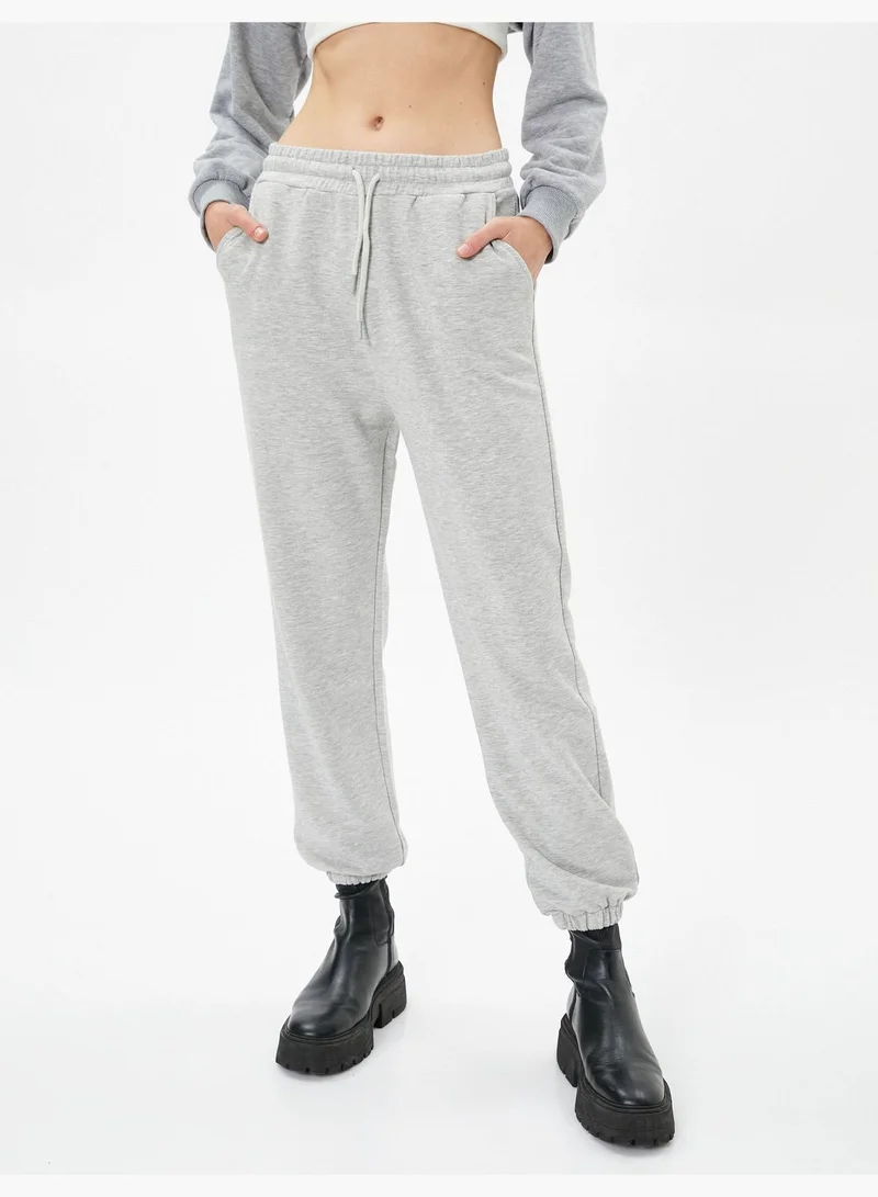 KOTON Cotton Drawstring Jogger Sweatpants